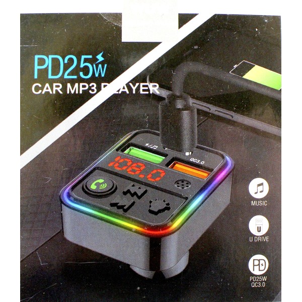 FM модулятор BT WUW №C162 25W 2USB, Type C,швидка зарядка/Breidon/