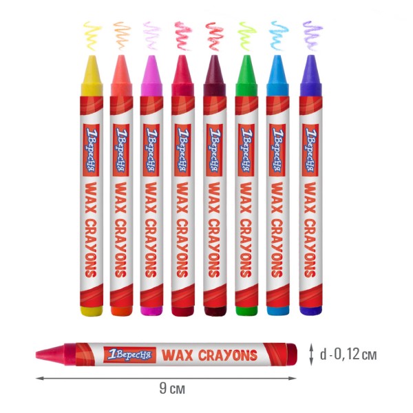 Олівці воск. 8 кольор. "1В" №590139 Zoo Land Jumbo(30)(180)