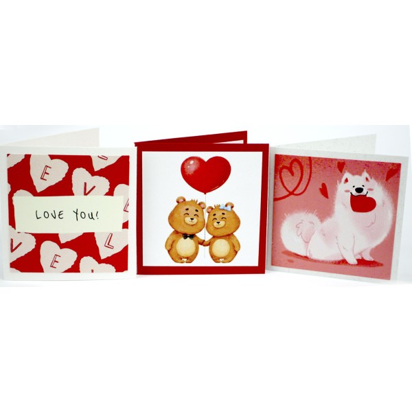 Листівка ручної роботи "Love" міні асорті