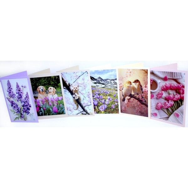 Листівка ручної роботи весняна асорті