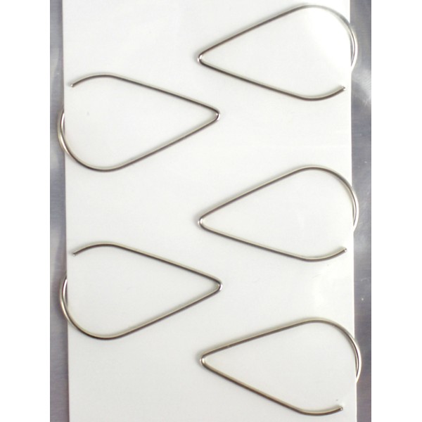 Набір фігурних скріпок "Капля" 5шт срібло