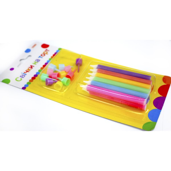 Набір свічок в торт"Jumbo Pearly"8см12шт перламутрових з 12 підставками№MX620192/Maxi/(24)