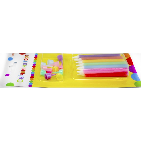 Набір свічок в торт"Jumbo Pearly"8см12шт перламутрових з 12 підставками№MX620192/Maxi/(24)