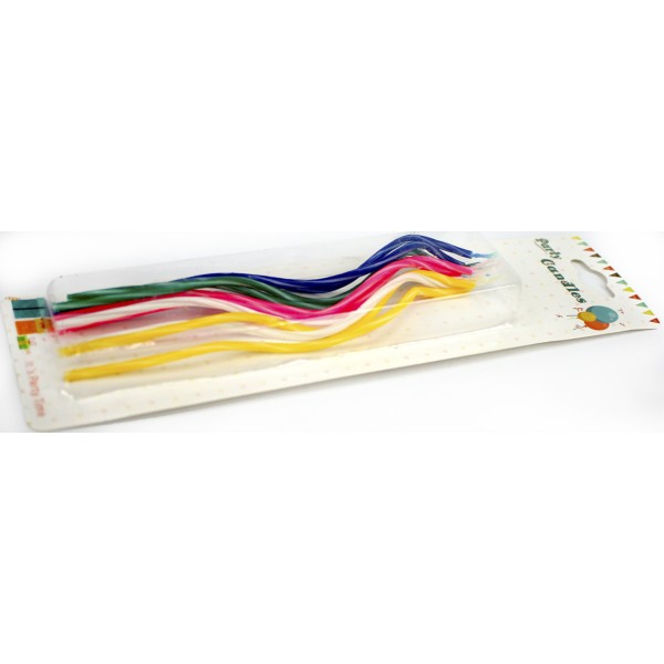 Свічка в торт 10шт "Соломка" кольорова №A6/1284(24)(288)