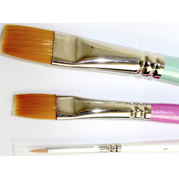 Набір пензлів художніх 3 шт Rosa Start (Синтека,плоска,кругла 1,8,16) (10) 3/8198