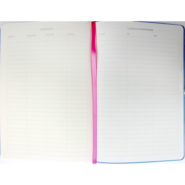 Планер А5 208арк. недат лін. крем.блок,еко шкіра обкл.,лазуровий №A5-7104/Школярик/(12)