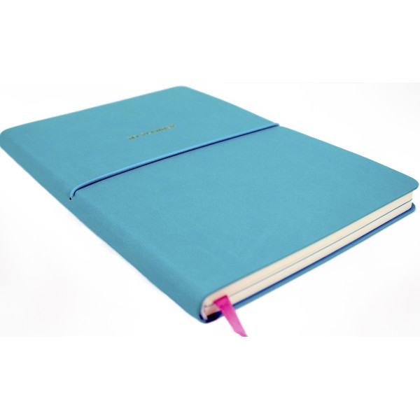 Планер А5 208арк. недат лін. крем.блок,еко шкіра обкл.,лазуровий №A5-7104/Школярик/(12)