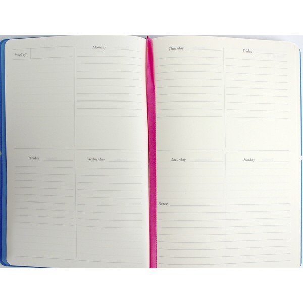 Планер А5 208арк. недат лін. крем.блок,еко шкіра обкл.,лазуровий №A5-7104/Школярик/(12)