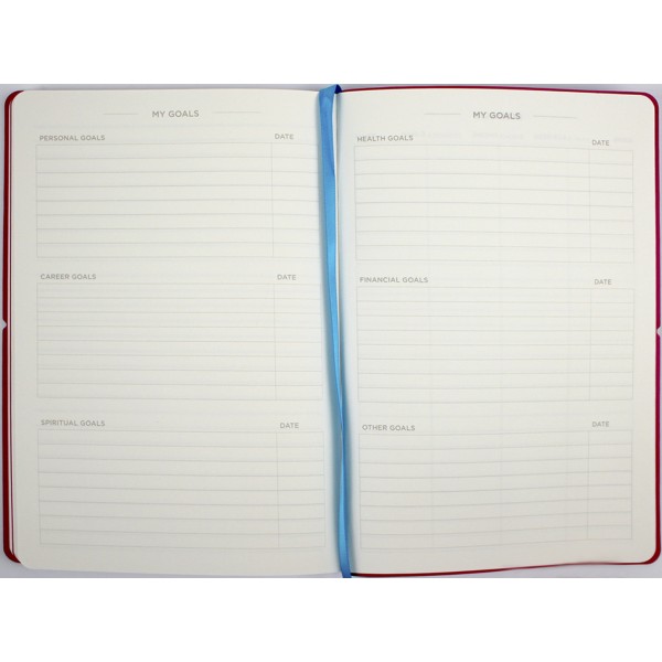 Планер А5 208арк. недат лін. крем.блок,еко шкіра обкл.,рожевий №A5-7105/Школярик/(12)