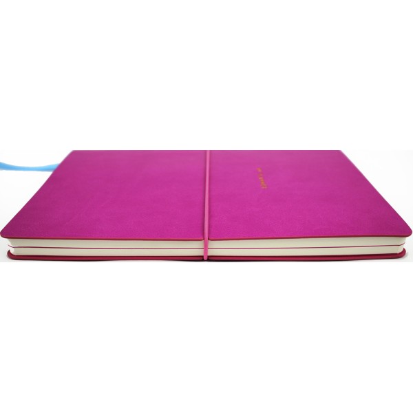 Планер А5 208арк. недат лін. крем.блок,еко шкіра обкл.,рожевий №A5-7105/Школярик/(12)