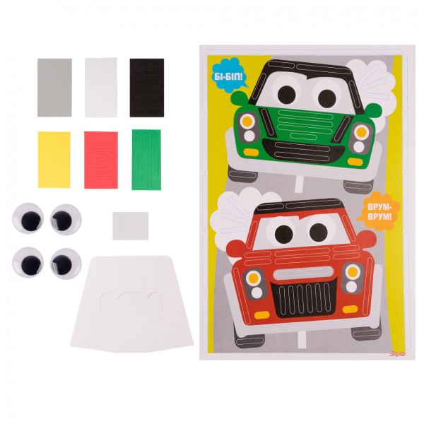 Набір для творч. "1В" "Машинки" аплікація з фоамірану ЕВА №954565(24)