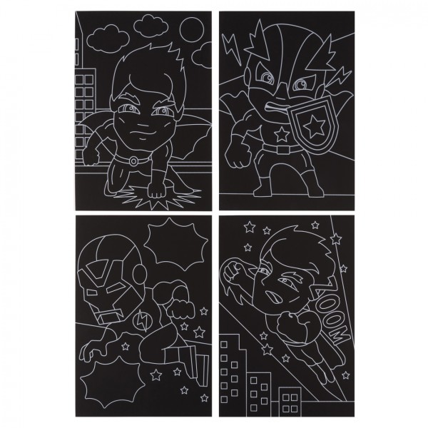 Набір для творч. "1В" "Супергерої" скретч-арт №954579(24)