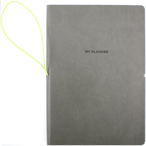 Планер А5 208арк. недат лін. крем.блок,еко шкіра обкл.,сірий №A5-7102/Школярик/(12)