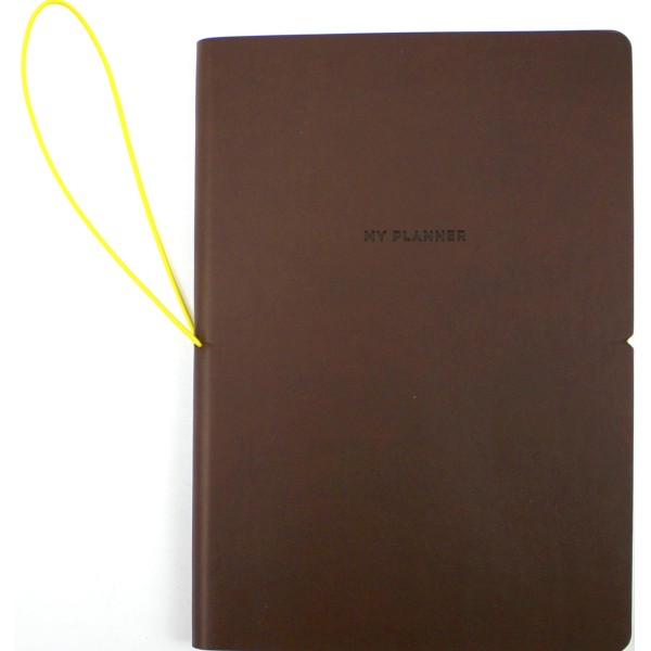 Планер А5 208арк. недат лін. крем.блок,еко шкіра обкл.,коричневий №A5-7103/Школярик/(12)