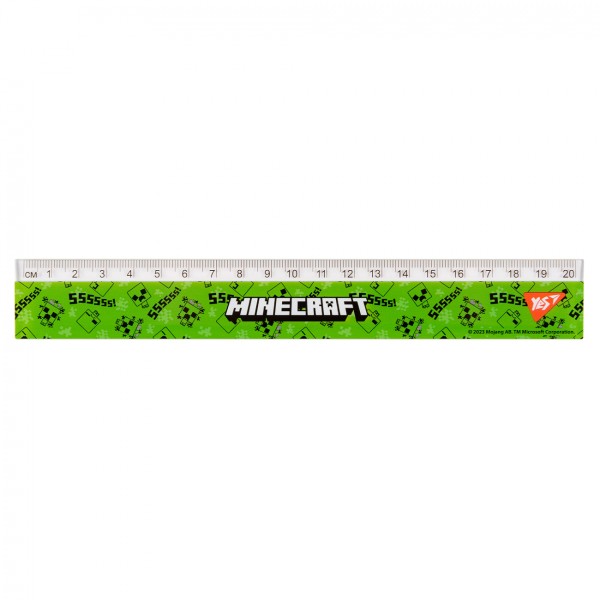 Лінійка пласт. 20см "Yes" Minecraft №370666(20)(100)