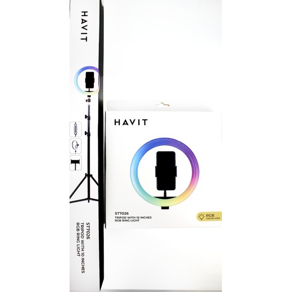 Селфі-трипод+світлодіодне RGB кільце Havit №HV-ST7026