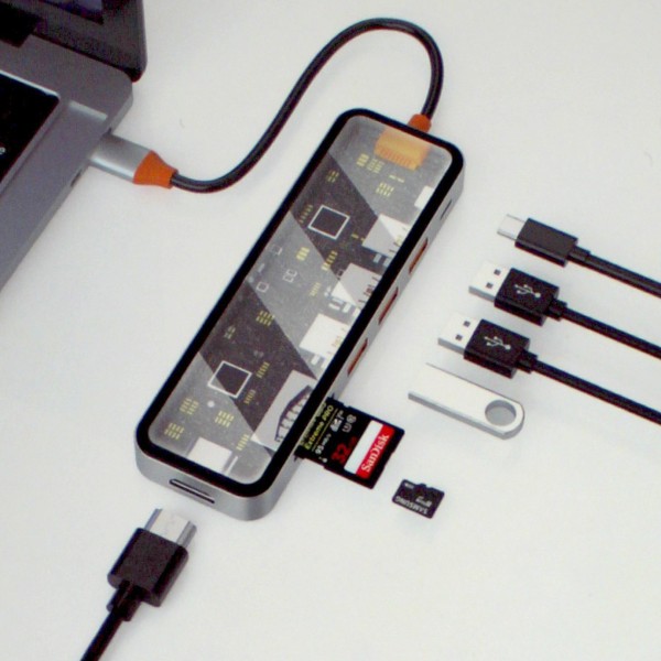 Концентратор (Hub) Wiwu CB007 7в1 Type-C 3 прорти USB, HDMI