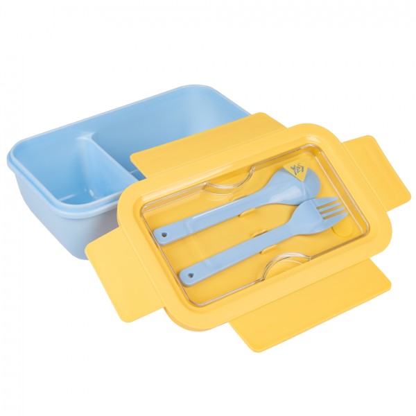Ланч бокс пласт. "Yes" 850мл Fusion,з приладдям, жовто-блакитний №708168(25)(50)