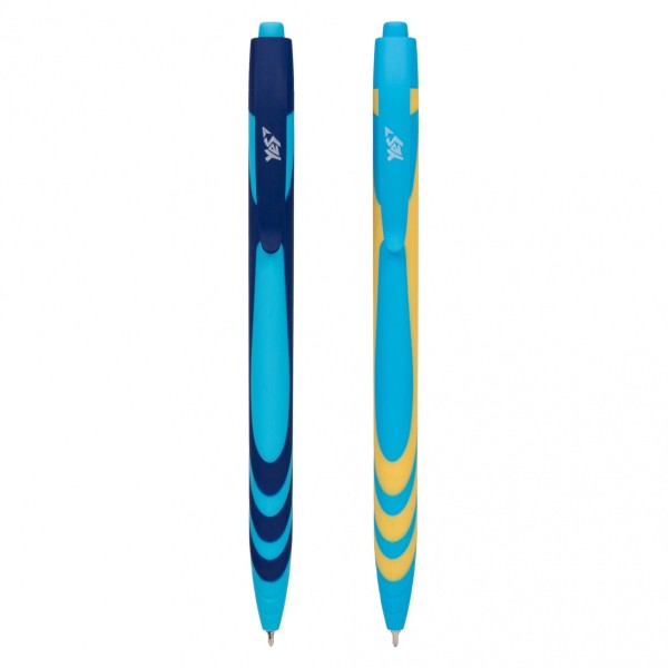 Ручка авт. кульк. масл. "Yes" №412214 На хвилі 0,7мм синя(36)