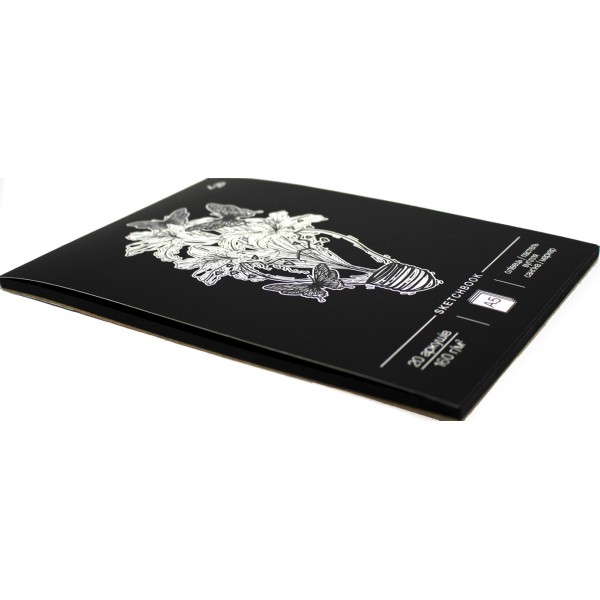 Скетчбук 20арк. А5 б/лін. "Dreams sketchbook" лілії з метел. №76620/Profiplan/ чорн. арк.
