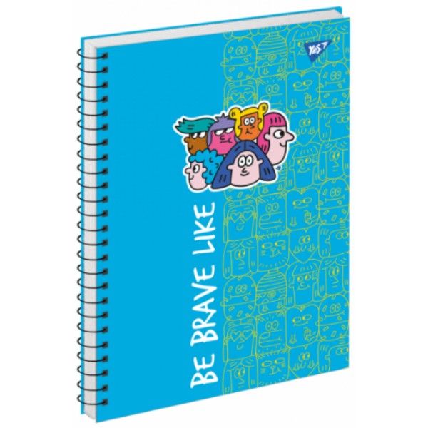 Зошит пруж. А4 80арк. кліт. карт.обкл. "Be brave like" №151976/Yes/(2)(56)