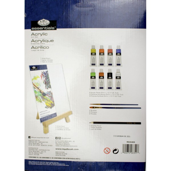 Набір акрил. фарб "Royal Langnickel" 8x5мл з мольбертом №REA5404