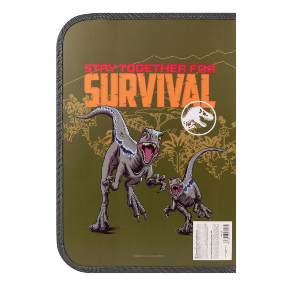 Папка факульт."Yes" А4 №492224 "Jurassic World" пласт. на блискавці,з внутр. кишенею, хакі(12)(48)