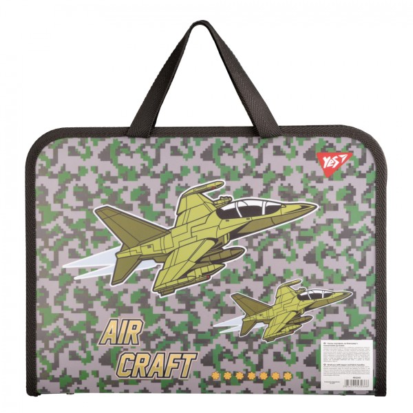 Папка-портфель "Yes" №492243 А4 "Military" з ручками(12)(48)