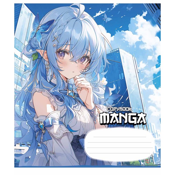 Зошит 24арк. лін. Школярик "Manga style" глітер №024-3323L(25)(200)