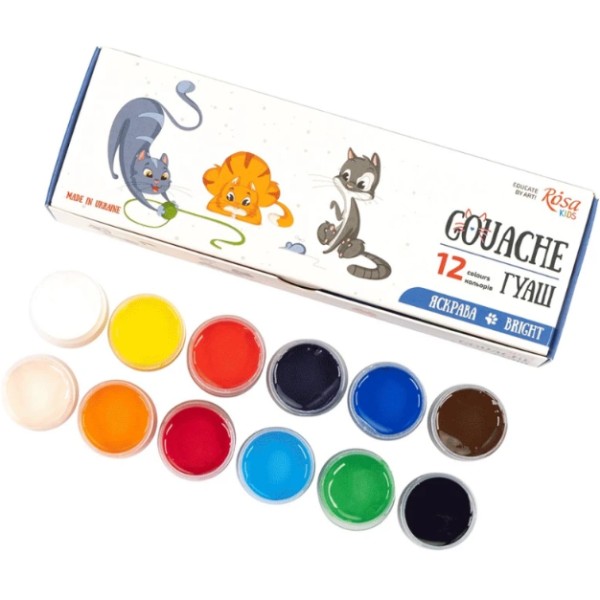Гуаш "Rosa Kids" 12кольор. 10мл Cats №301103(12)