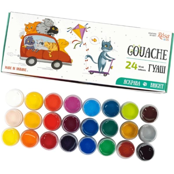 Гуаш "Rosa Kids" 24кольор. 10мл Cats №301104(6)