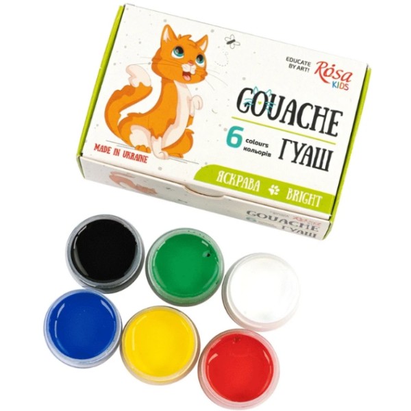 Гуаш "Rosa Kids" 6кольор. 10мл Cats №301101(18)