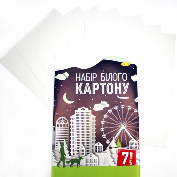 Картон білий А4 7арк. №АП-1103/Апельсин/(30)