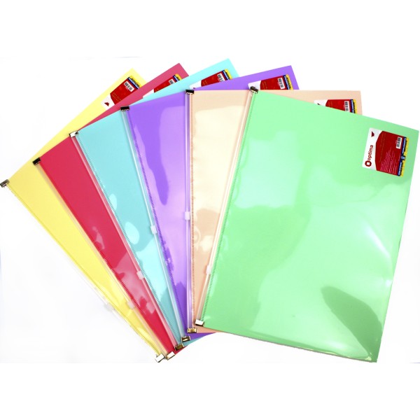Папка "Optima" №O35545 zip-lock А4 пласт. на блиск. (асорті)(6)(120)