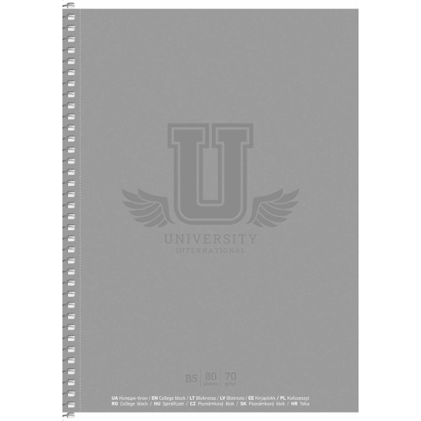 Коледж-блок В5 80арк. кліт. мат. лам..,білий блок,мат.лам. №B5-080-6525K/Школярик/(4) (64)