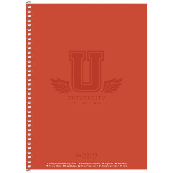 Коледж-блок В5 80арк. кліт. мат. лам..,білий блок,мат.лам. №B5-080-6525K/Школярик/(4) (64)