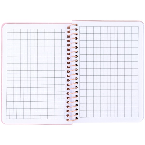 Блокнот пруж. А6 80арк. кліт. пласт. обкл.,помаранчевий №8463-3-A/Axent/(5)