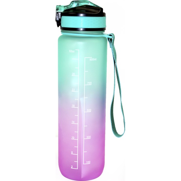 Пляшка для води полікарбонат "Optima" 1000мл бірюзово-рожева №O51971