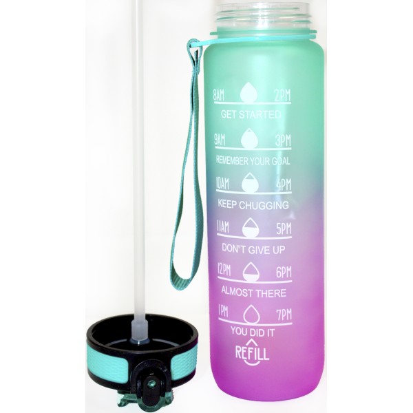 Пляшка для води полікарбонат "Optima" 1000мл бірюзово-рожева №O51971