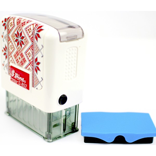 Оснастка для штампа пласт. 38х14мм Shiny №S-852UA-01 Вишиванка (біла)