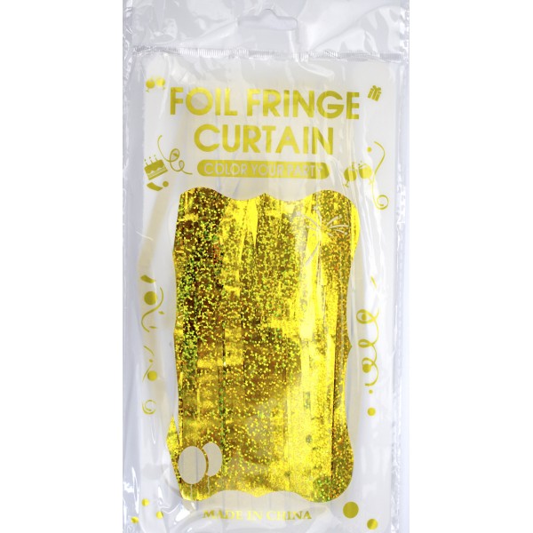 Шторка для фотозони 1х2м золото голограма