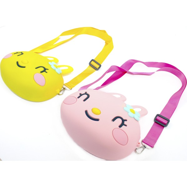 Сумочка дит. зайчик,застібка-блискавка, довга ручка,силікон,в кульку №T00253(42)