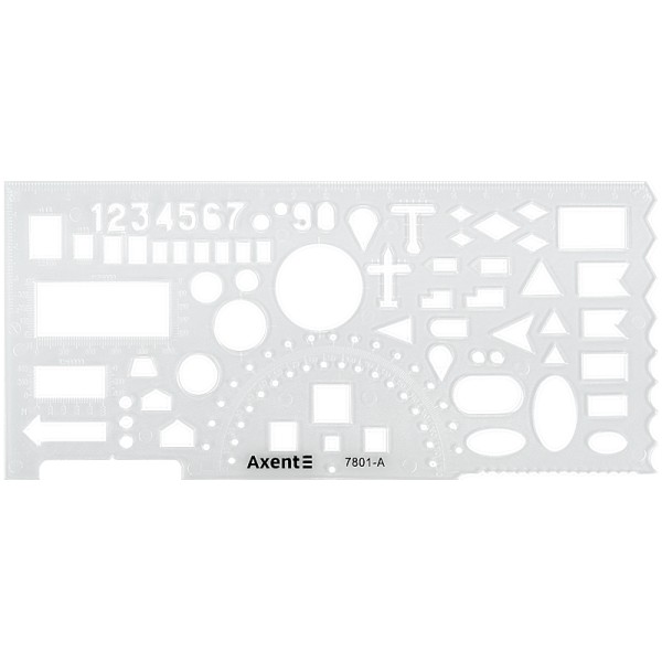 Лінійка пласт. 20см "Axent""Офіцерська" прозор. №7801-A(50)