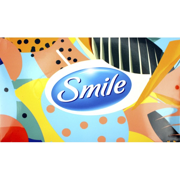 Серветки паперові косметичні Smile (70шт) 3шар білі пенал №2016(18)