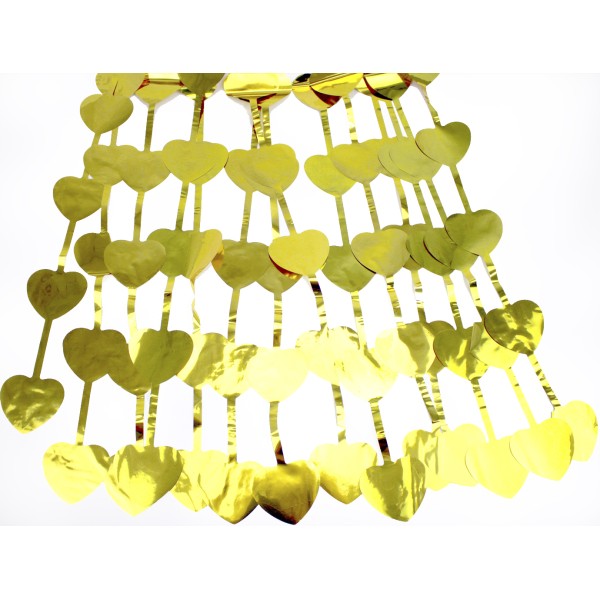 Шторка для фотозони 1х2м золото серця