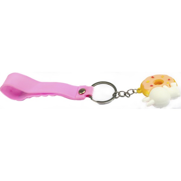 Брелок гумовий "Печиво з ведмедиком" зі стрічкою,мікс №3176(12)