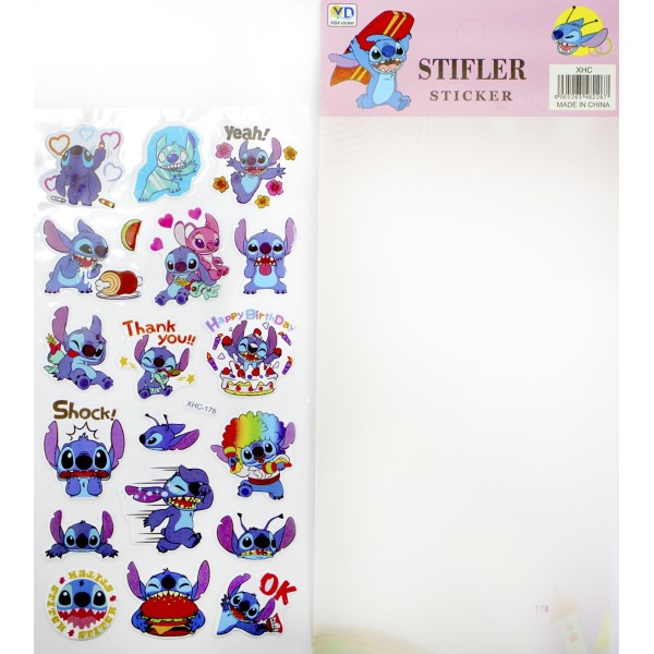 Наліпки Стіч ,в кульку,20х22см №YG0327(20)(1440)