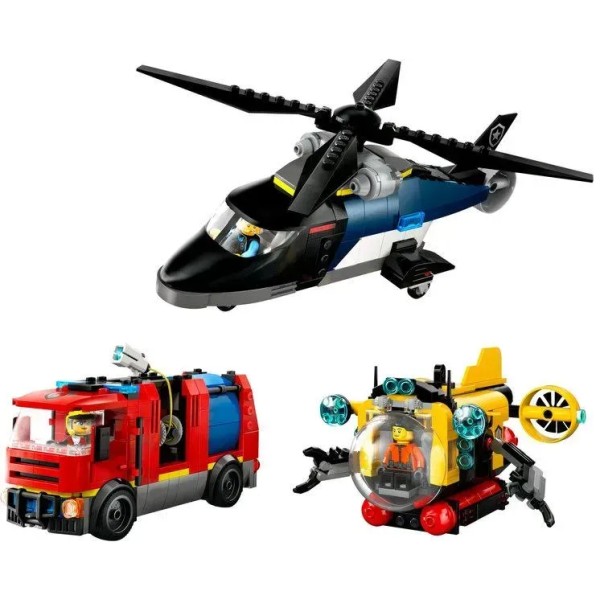 Конструктор "LEGO" City Ремікс вертольотів, пожежних машин і підводних човнів №60462(3)