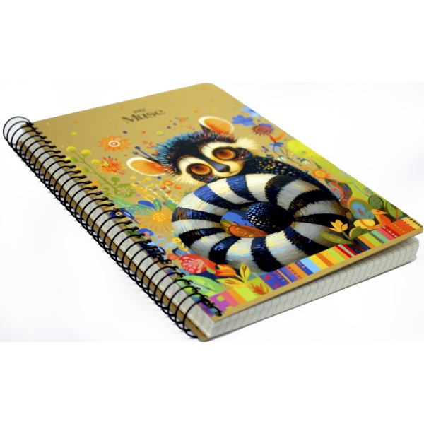 Блокнот пруж. А5 96арк. кліт. карт. "Student" крафт,ВД-лак №A5-SC-096-6139K/Школярик/(3)