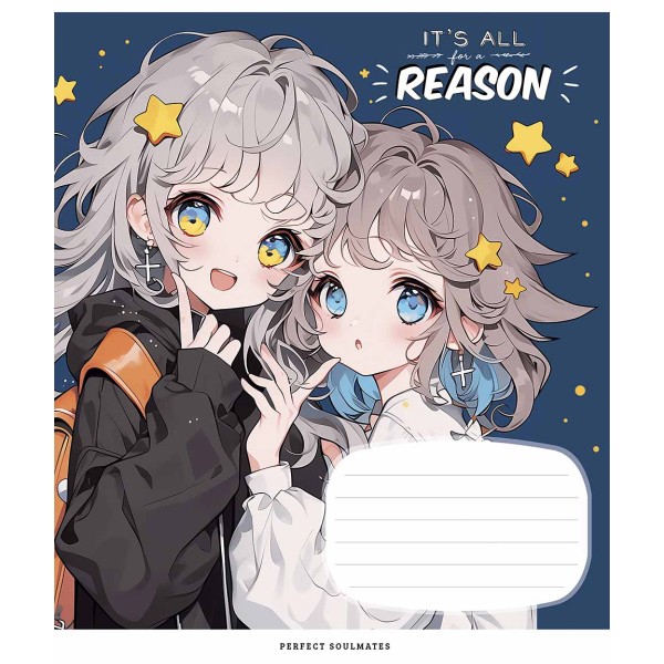 Зошит 24арк. лін. Школярик "Soulmates (дівч)" глітер №024-3502L(25)(200)